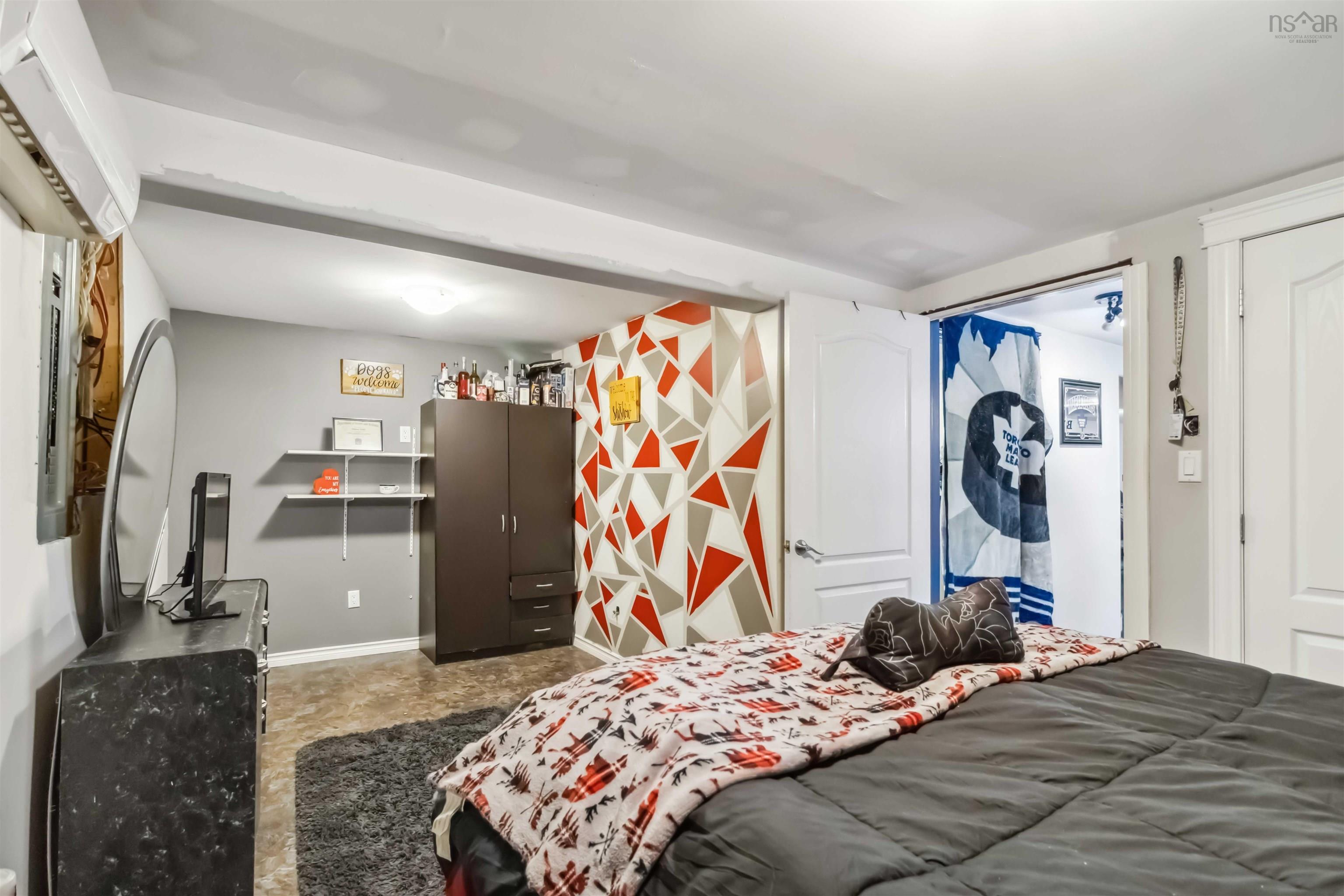 Bedroom with baseboards