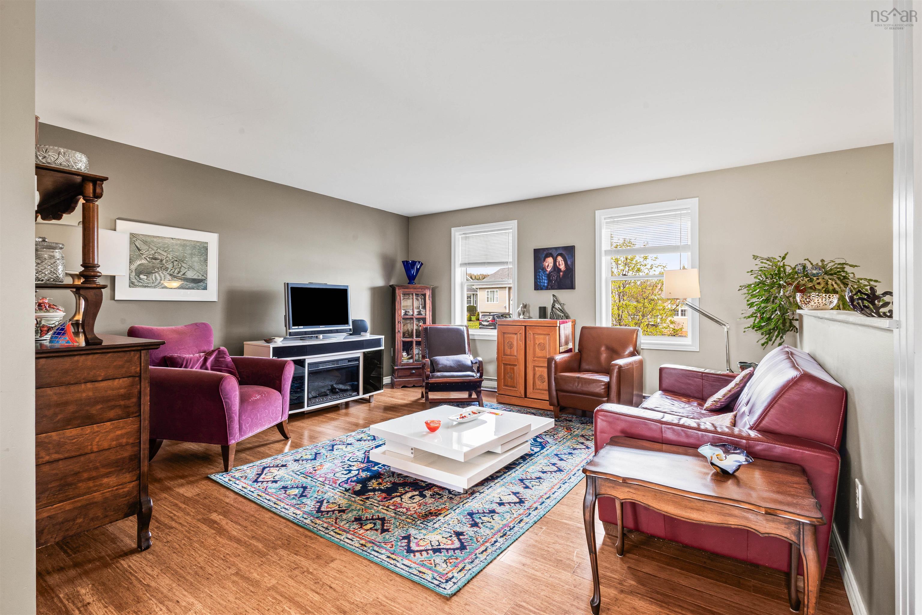 Living room featuring wood finished floors