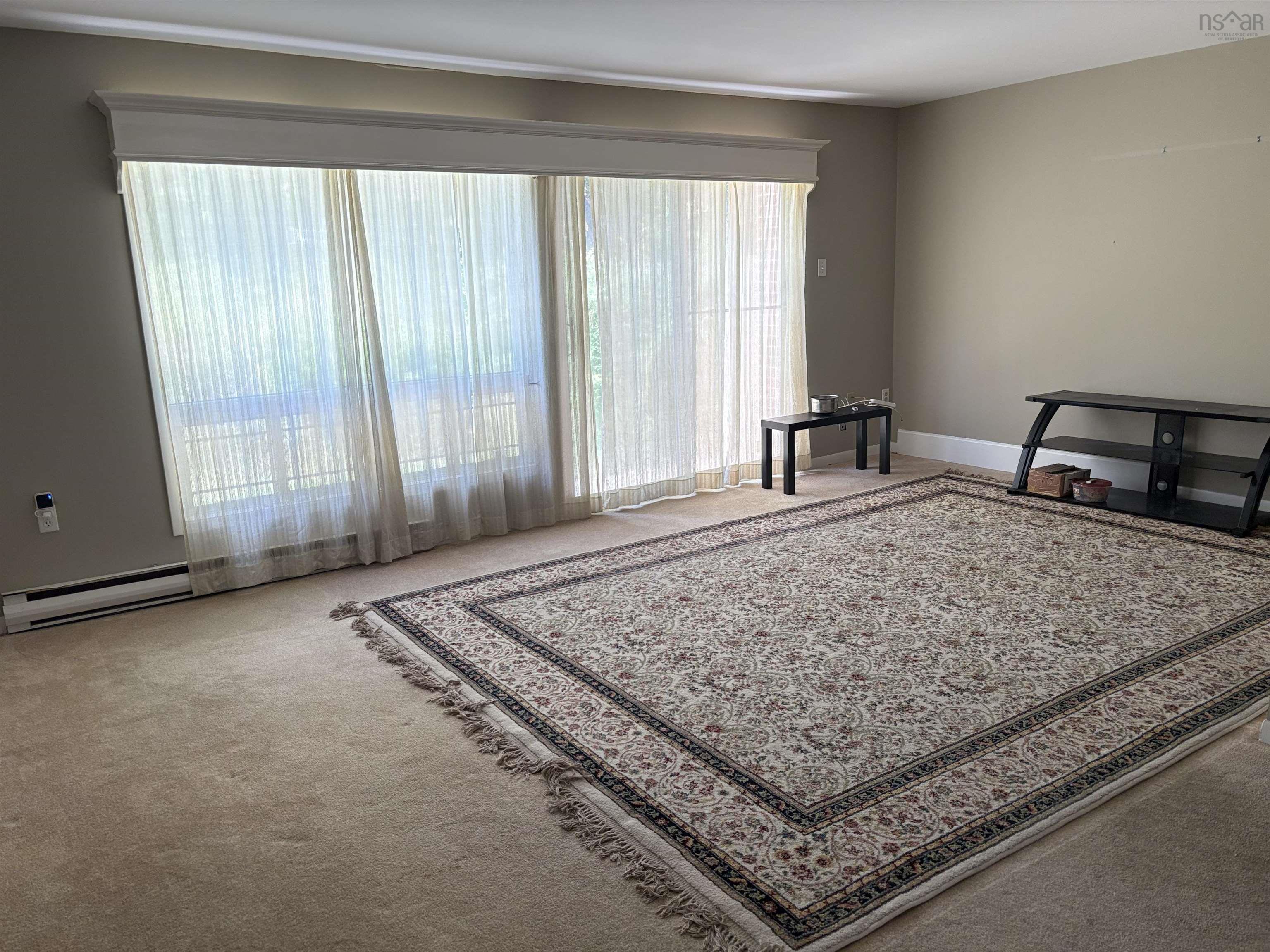 View of carpeted living area