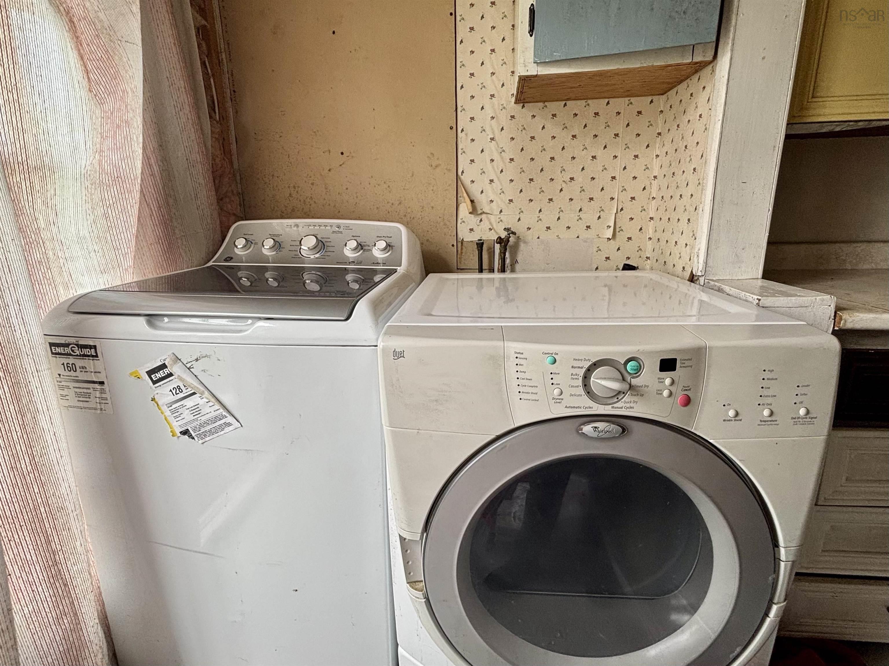 Washroom with separate washer and dryer