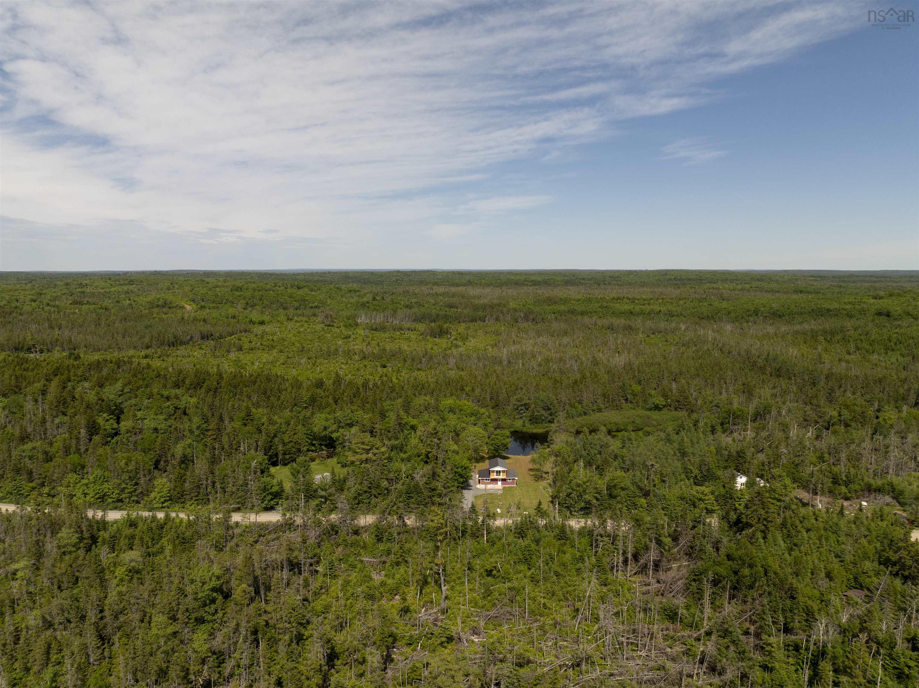 Drone / aerial view of a heavily wooded area