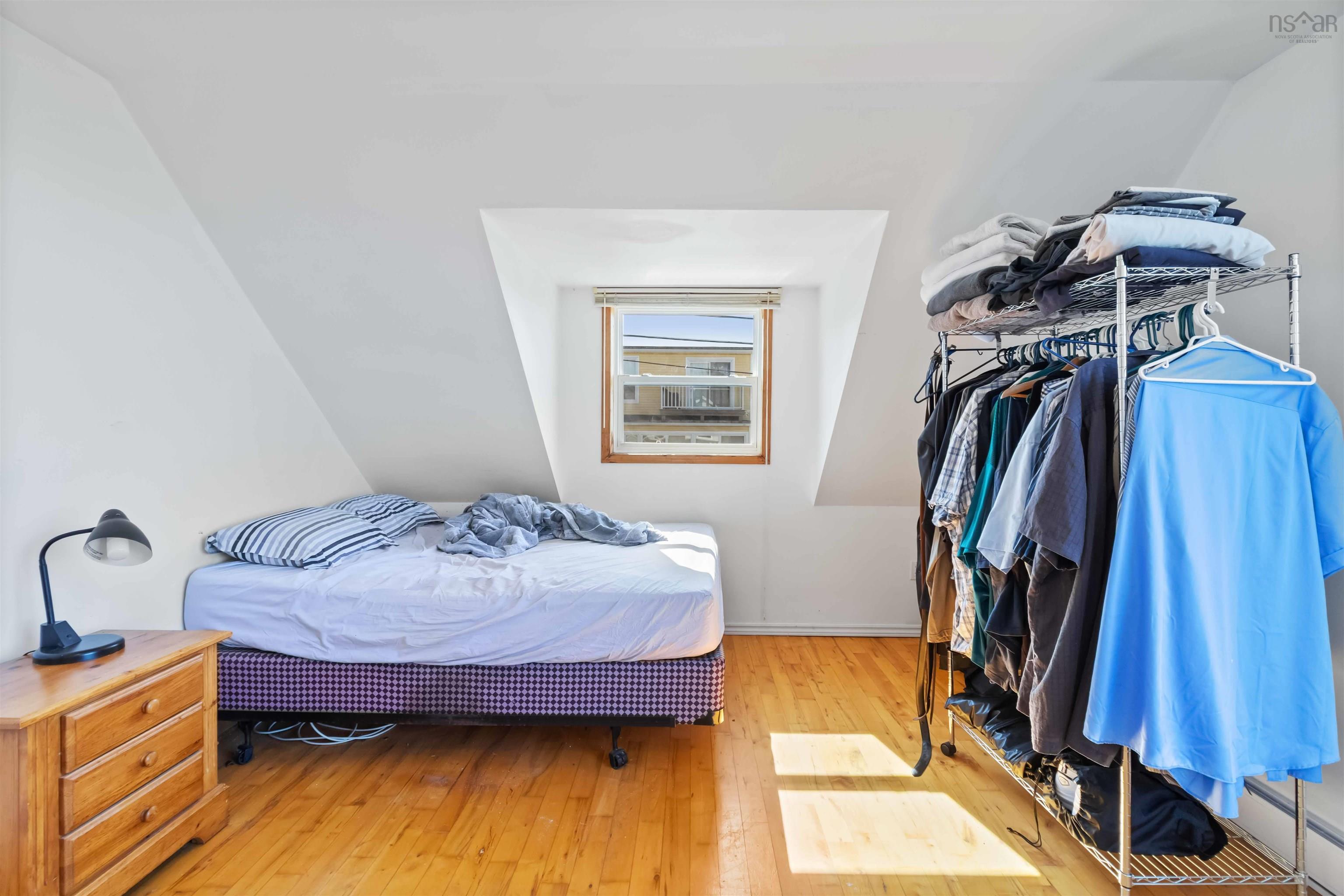 Bedroom with light wood-type flooring