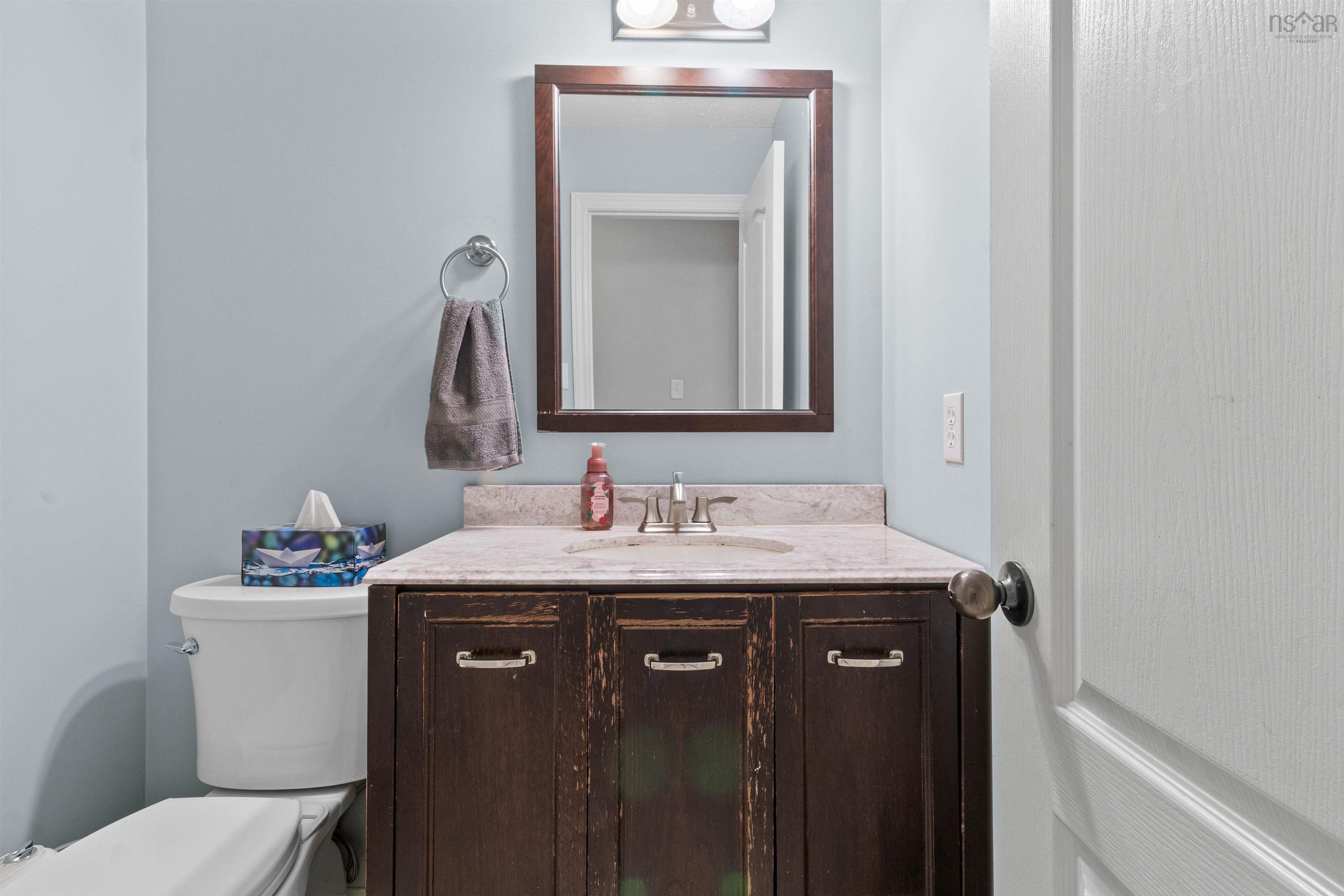 Bathroom with vanity and toilet