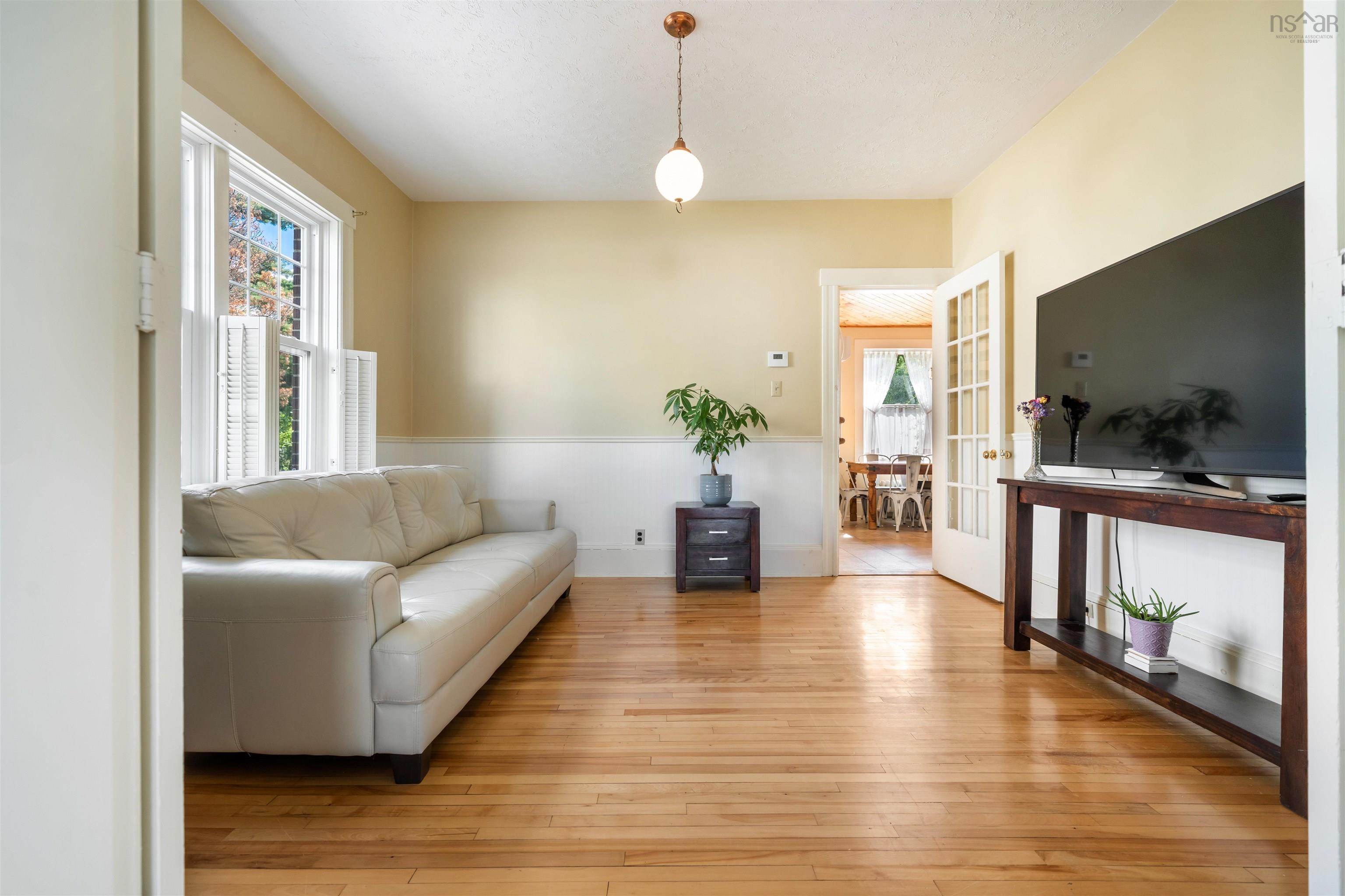 Living room featuring light wood-type flooring