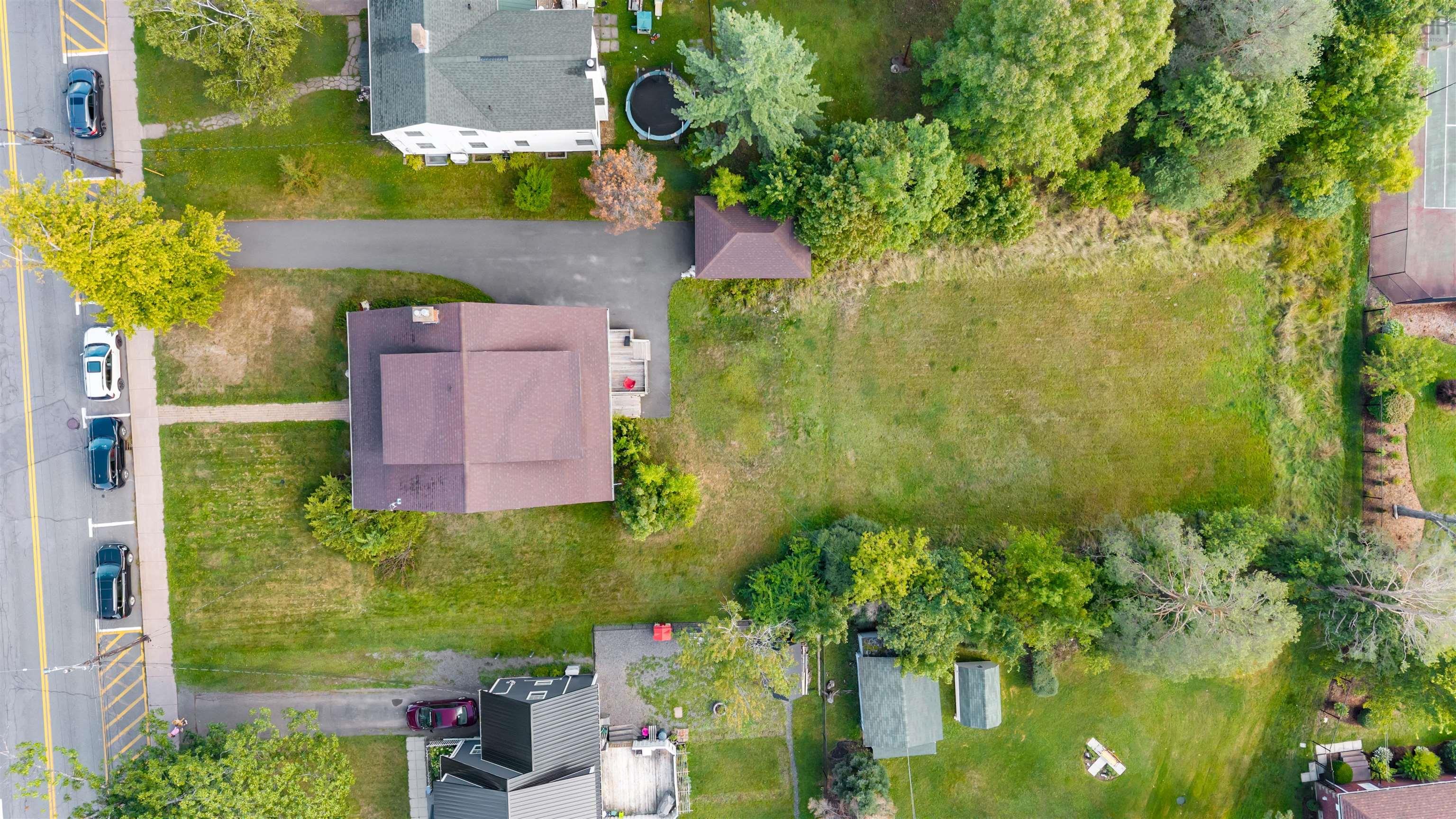 Aerial perspective of suburban area